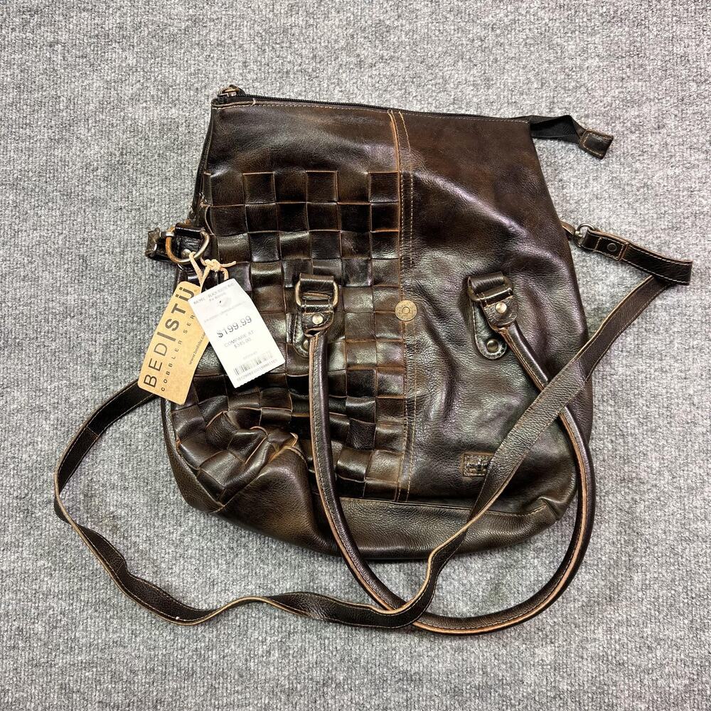 BED|STU Tote Bag Womens Brown Leather Woven Cobbler Rachel Crossbody